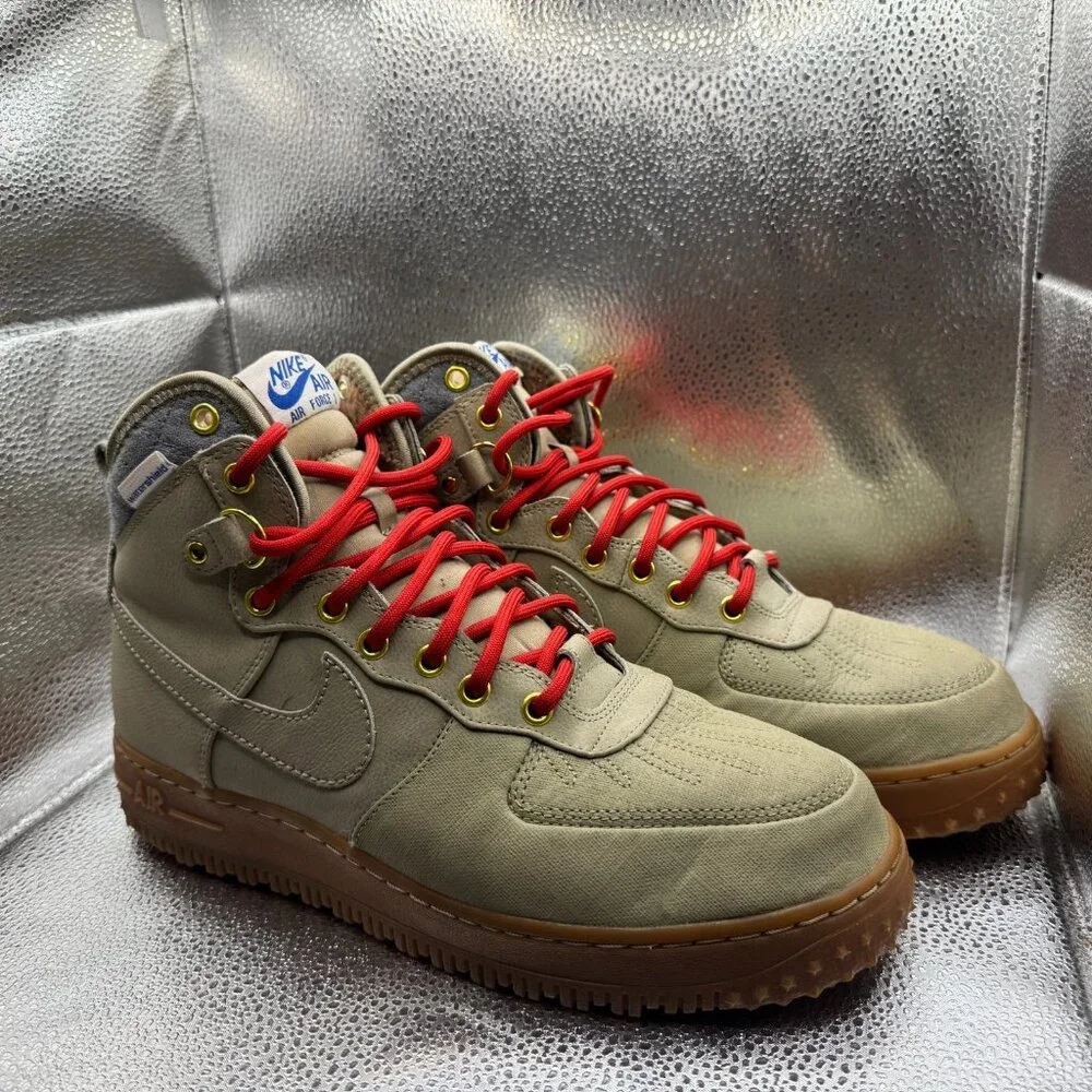 Size 10 Nike Air Force 1 Duckboot Bamboo High Top Mens Athletic Shoes 444745-203